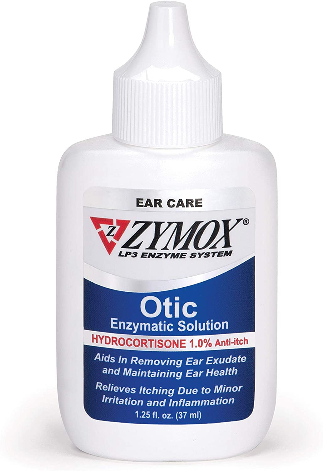 Otic Enzymatic Solution for Dogs and Cats to Soothe Ear Infections with 1% Hydrocortisone for Itch Relief, 1.25Oz