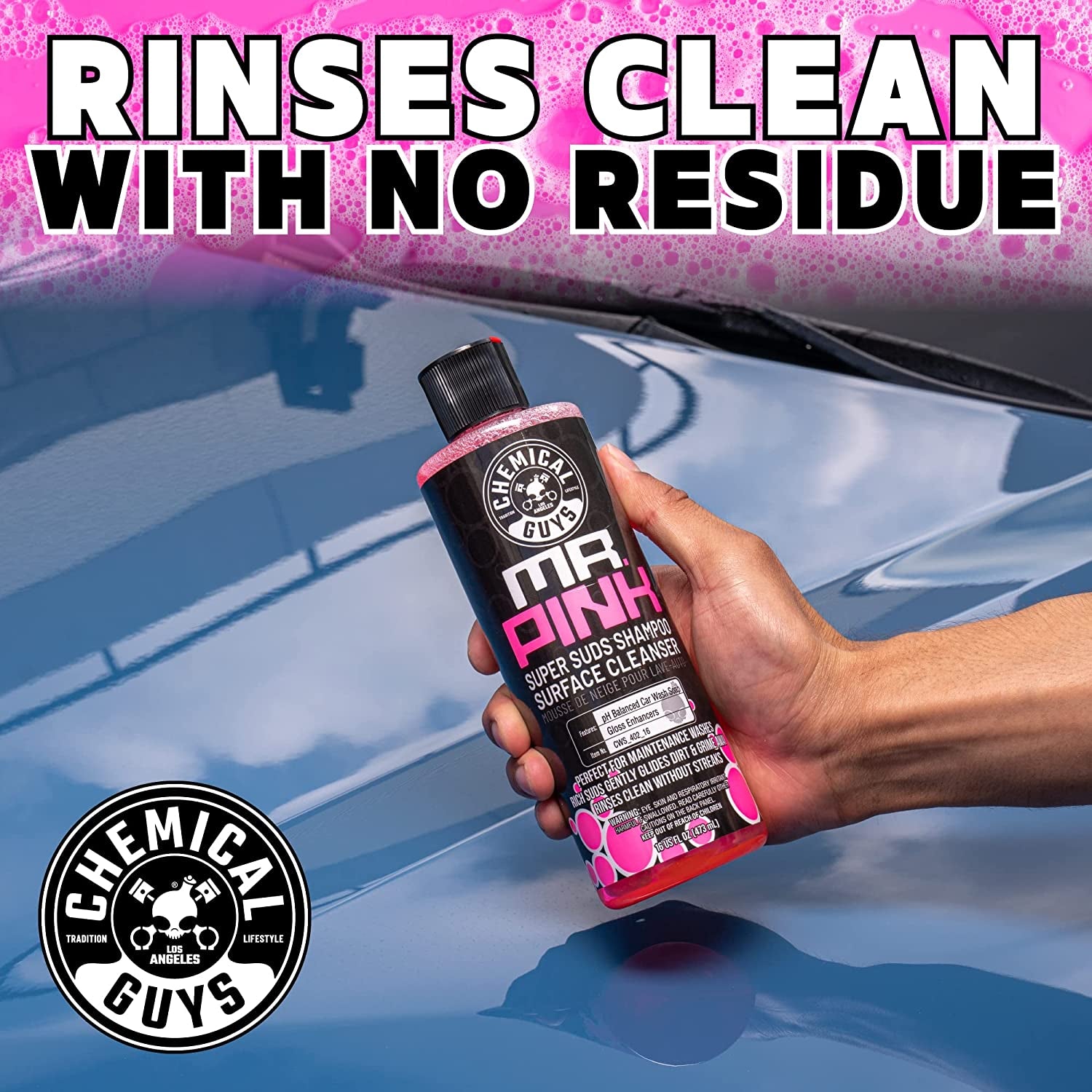 CWS_402_64 Mr. Pink Foaming Car Wash Soap (Works with Foam Cannons, Foam Guns or Bucket Washes) Safe for Cars, Trucks, Motorcycles, Rvs & More, 64 Fl Oz, Candy Scent