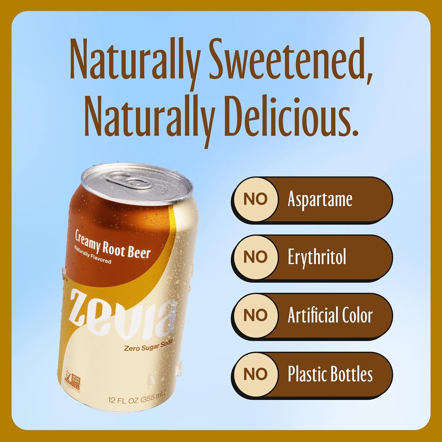 Zero Sugar, Creamy Root Beer Soda, Caffeine Free, 12 Fl Oz Cans (Pack of 24)