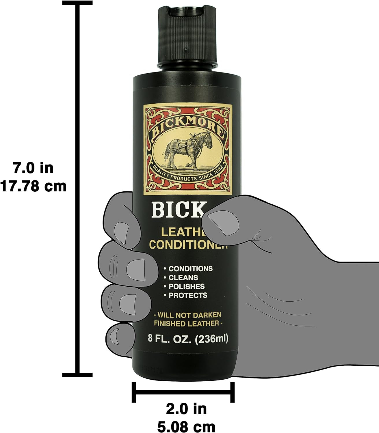 Bick 4 Leather Conditioner and Leather Cleaner 8 Oz - Will Not Darken Leather - Safe for All Colors of Leather Apparel, Furniture, Jackets, Shoes, Auto Interiors, Bags & All Other Leather Accessories