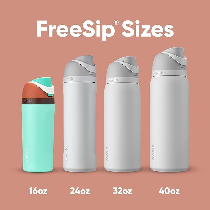 Freesip Insulated Stainless Steel Water Bottle with Straw for Sports, Travel, and School Bpa-Free Sports Water Bottle, 32 Oz, Dreamy Field