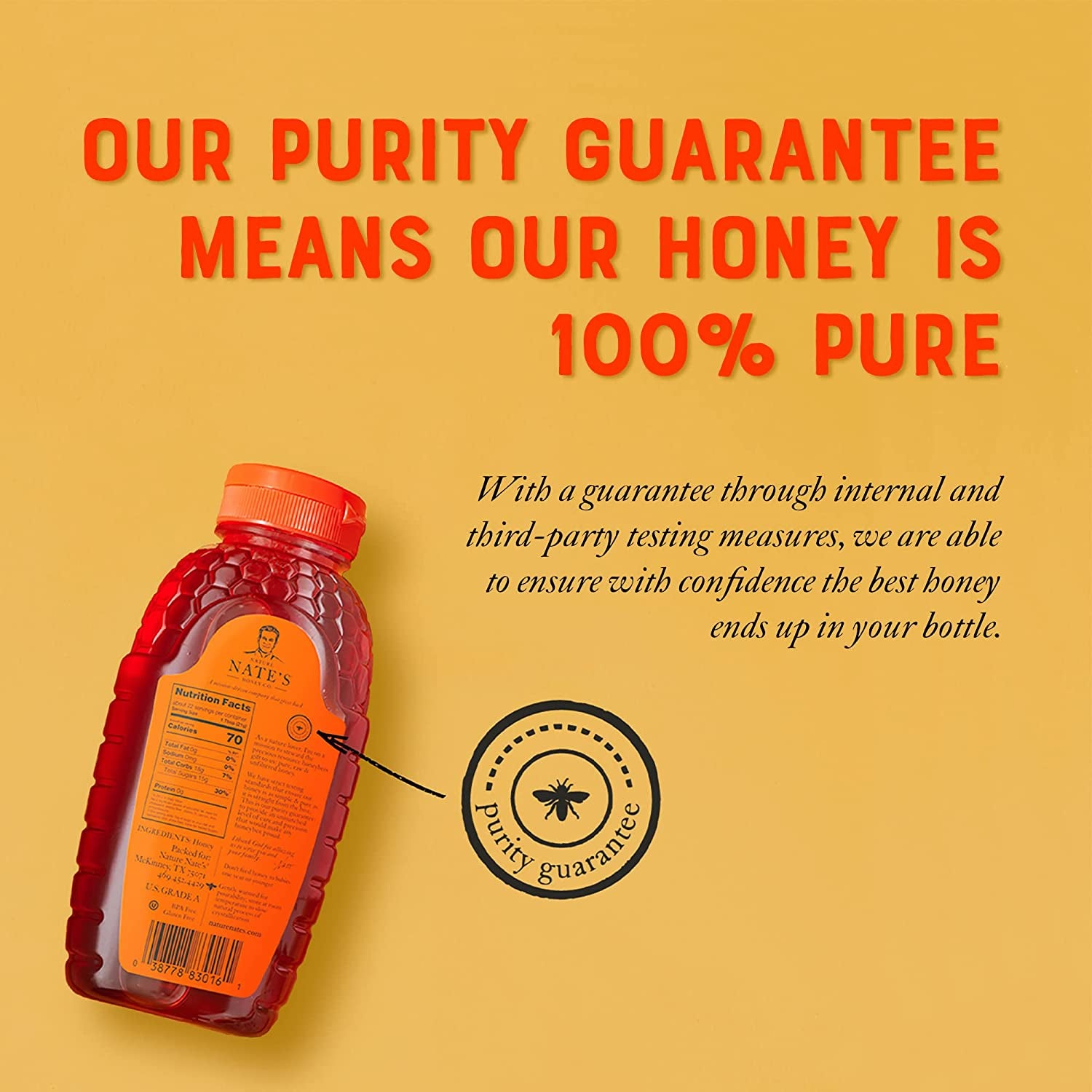 Nate'S 100% Pure, Raw & Unfiltered Honey - Award-Winning Taste, 32Oz. Squeeze Bottle