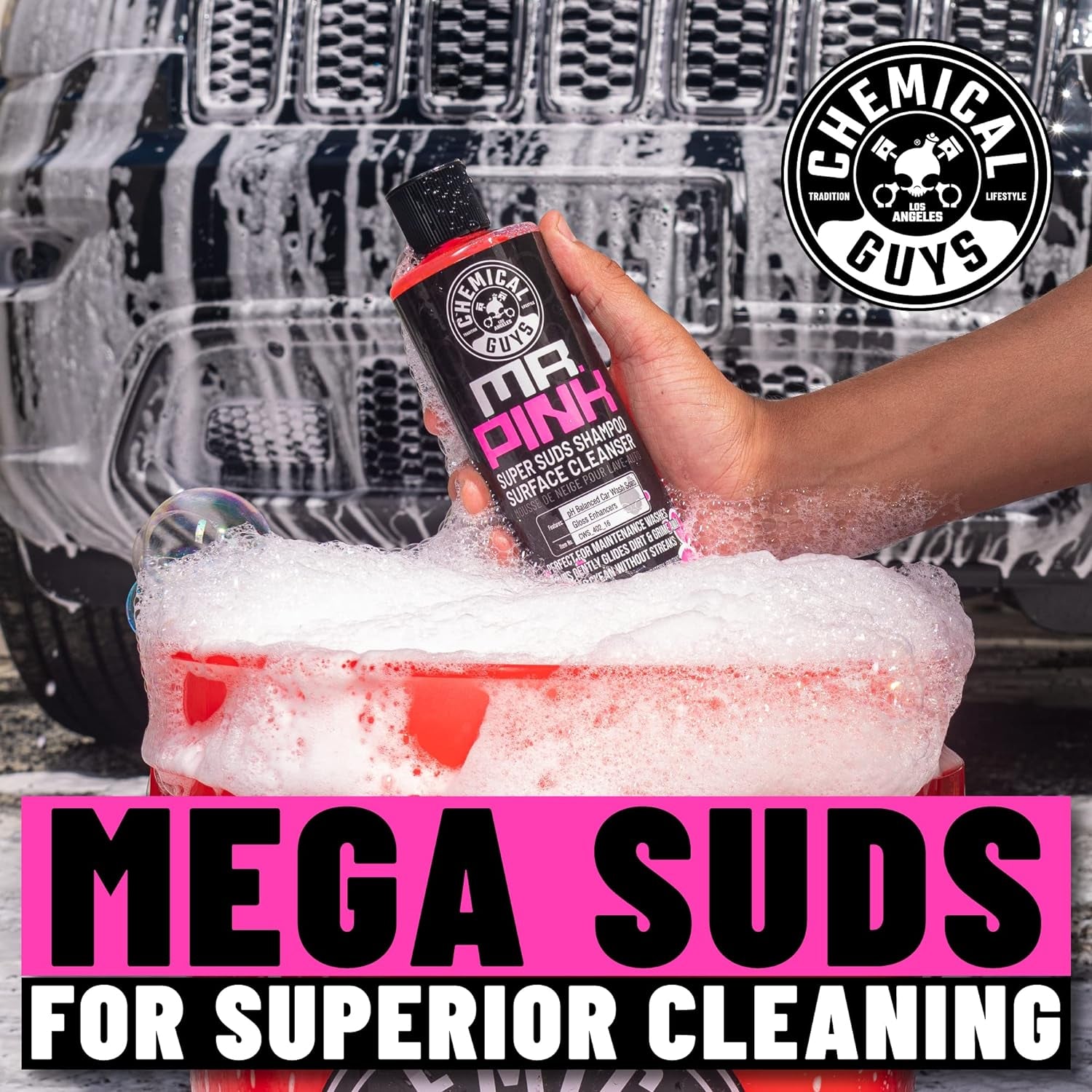 CWS_402_64 Mr. Pink Foaming Car Wash Soap (Works with Foam Cannons, Foam Guns or Bucket Washes) Safe for Cars, Trucks, Motorcycles, Rvs & More, 64 Fl Oz, Candy Scent