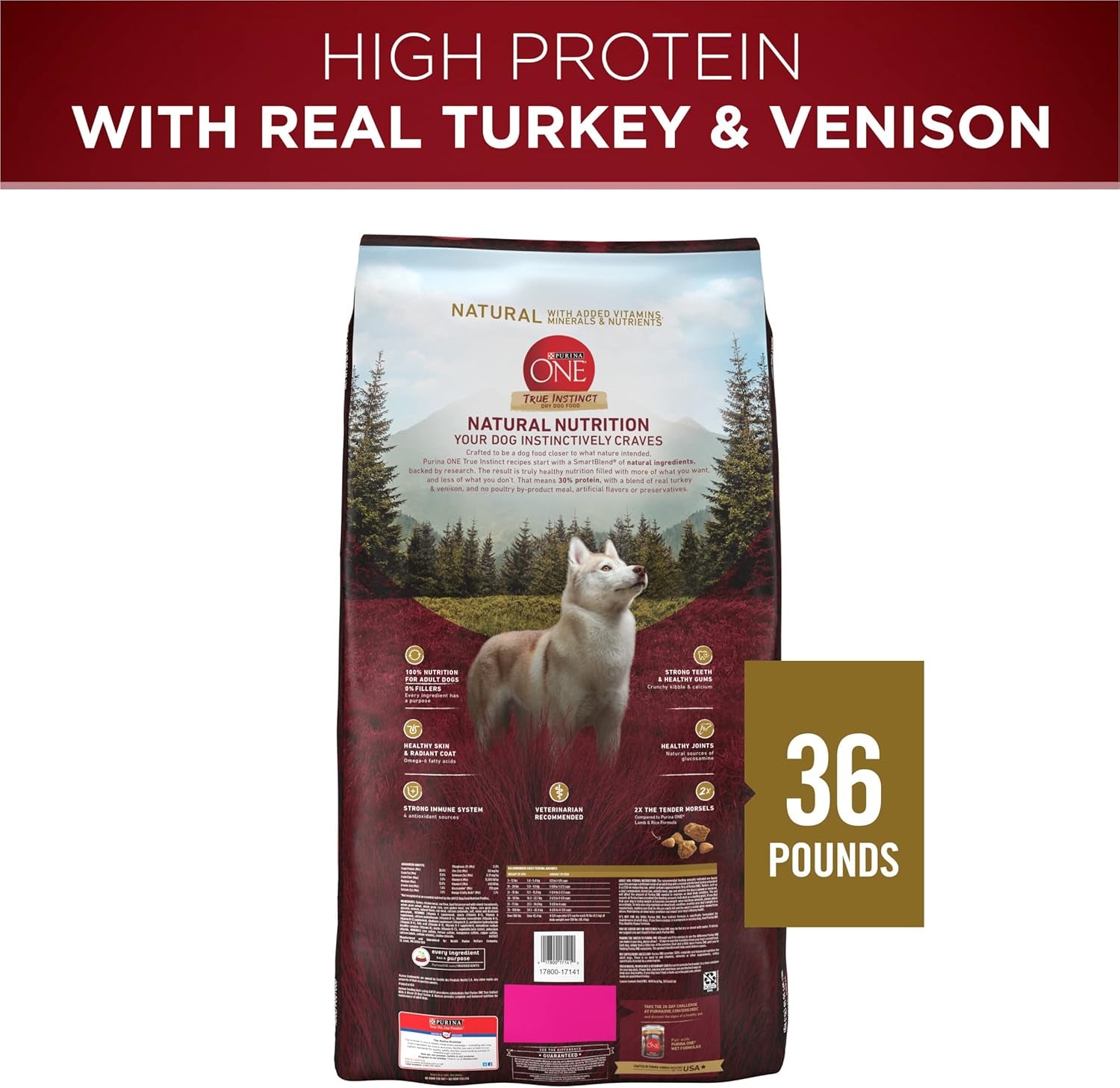 True Instinct with a Blend of Real Turkey and Venison Dry Dog Food - 36 Lb. Bag