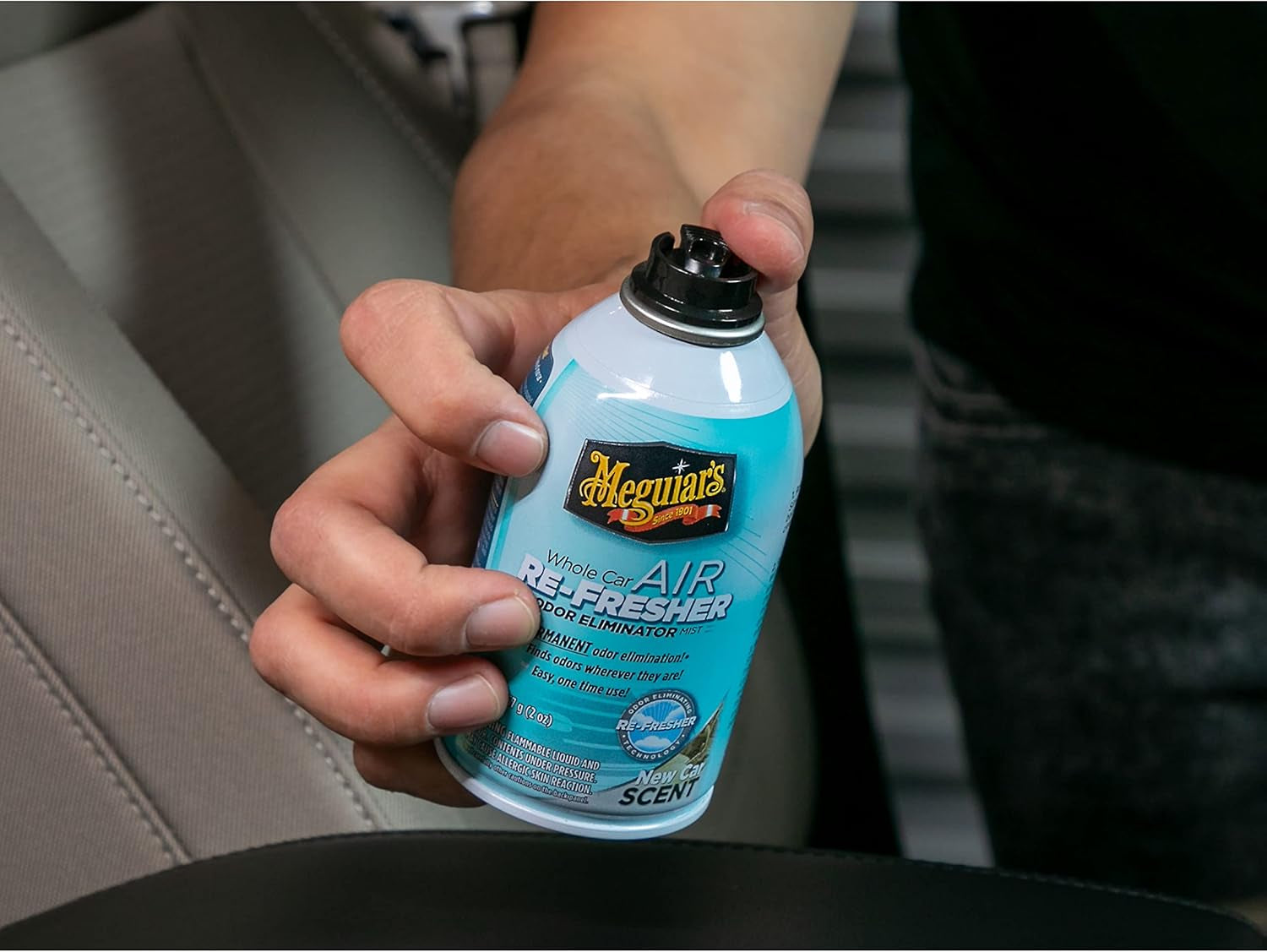 Whole Car Air Re-Fresher Odor Eliminator Mist - New Car Scent - Revitalize Your Car This Holiday Season and Permanently Remove Lingering Odors, 2 Oz Aerosol