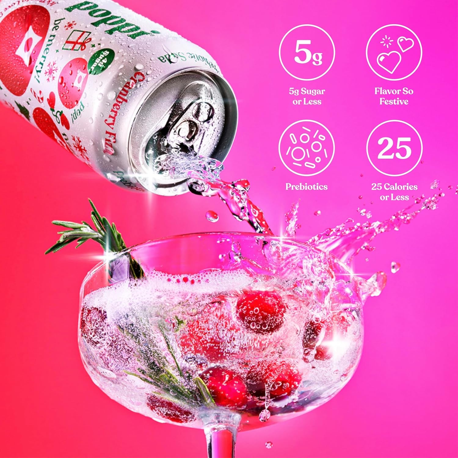 Sparkling Prebiotic Soda, Beverages W/Apple Cider Vinegar, Seltzer Water & Fruit Juice, Cranberry Fizz, 12Oz (12 Pack) (Packaging May Vary)