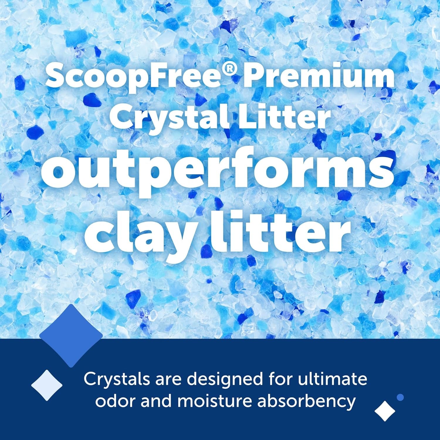 Scoopfree Premium Crystal Cat Litter (Two 4.3 Lb Bags of Litter - 8.6 Lb Total) Kitten Litter Quickly Absorbs Urine, Dries Solid Waste, Eliminates Odors 5 Times Faster, Fresh Scent