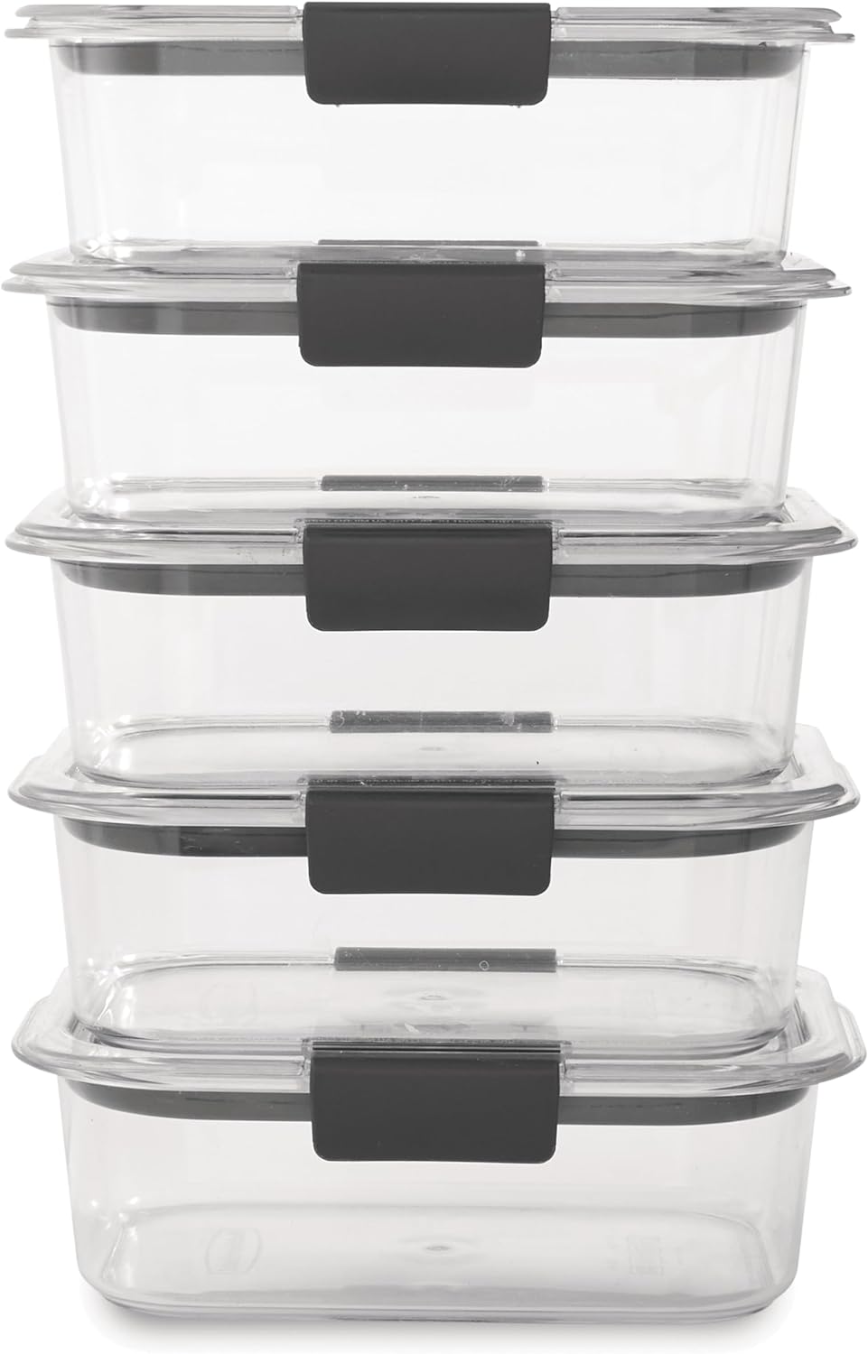 Brilliance Food Storage Containers, BPA Free, Airtight Lids, Ideal for Lunch, Meal Prep & Leftovers, Set of 5 (3.2 Cup)