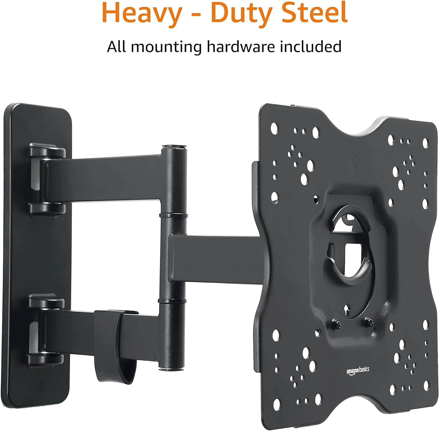 Full Motion Articulating TV Wall Mount, with Swivel and Tilt, for 26" to 55" Tvs and Flat Panels up to 80 Lbs, VESA Compatible, Black