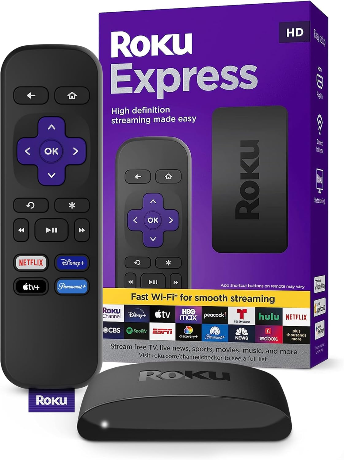 Express | HD  Streaming Device with Standard Remote (No TV Controls), Free & Live TV