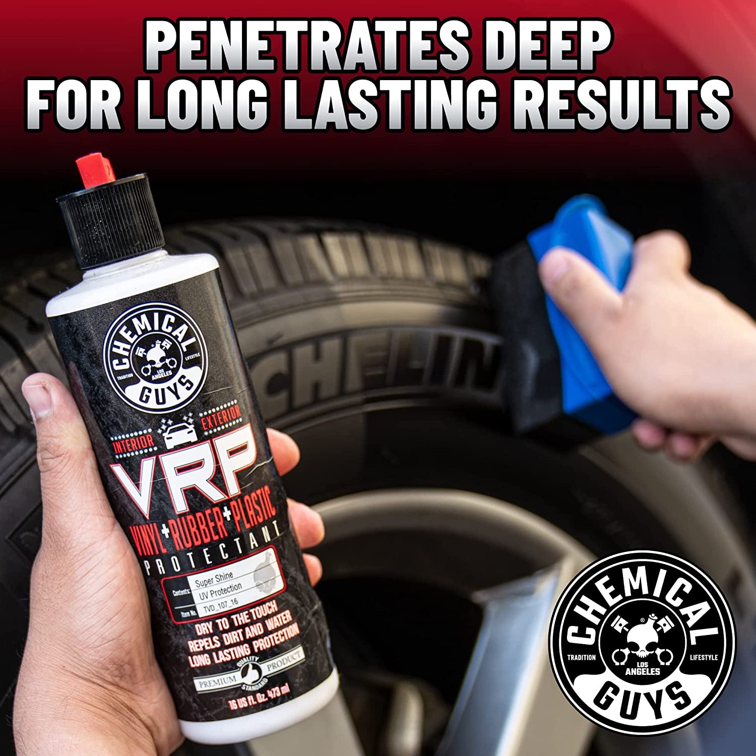 TVD_107_16 VRP Vinyl, Rubber and Plastic Non-Greasy Dry-To-The-Touch Long Lasting Super Shine Dressing for Tires, Trim and More, Safe for Cars, Trucks, Suvs, Rvs & More, 16 Fl Oz