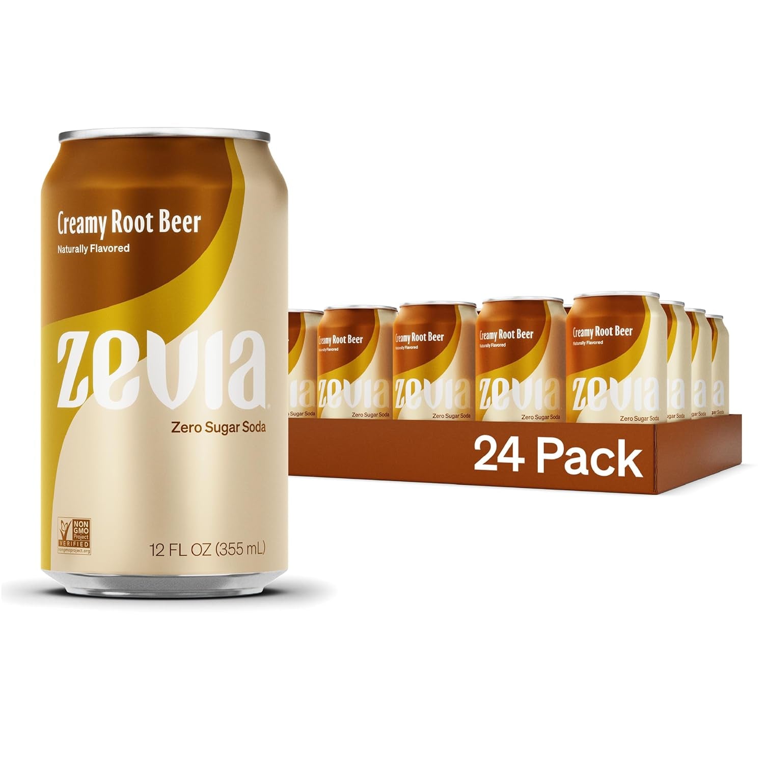 Zero Sugar, Creamy Root Beer Soda, Caffeine Free, 12 Fl Oz Cans (Pack of 24)