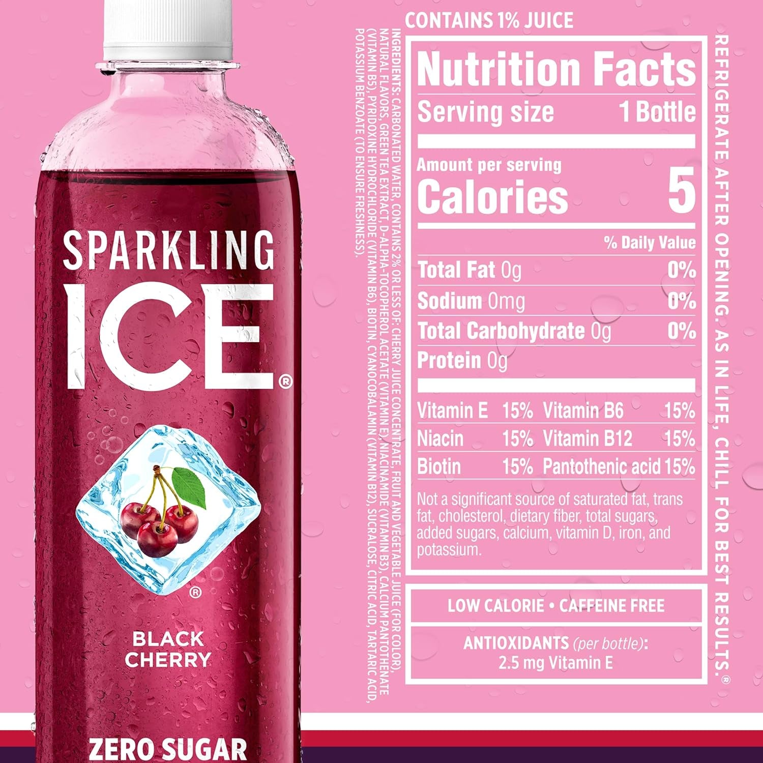 Purple Variety Pack, Flavored Water, Zero Sugar, with Vitamins and Antioxidants, 17 Fl Oz, 12 Count (Black Raspberry, Cherry Limeade, Orange Mango, Kiwi Strawberry)