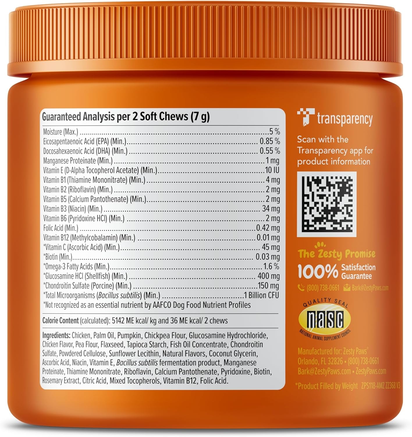 Multivitamin Treats for Dogs - Glucosamine Chondroitin for Joint Support + Digestive Enzymes & Probiotics - Grain Free Dog Vitamin for Skin & Coat + Immune Health - Chicken Flavor - 90Ct