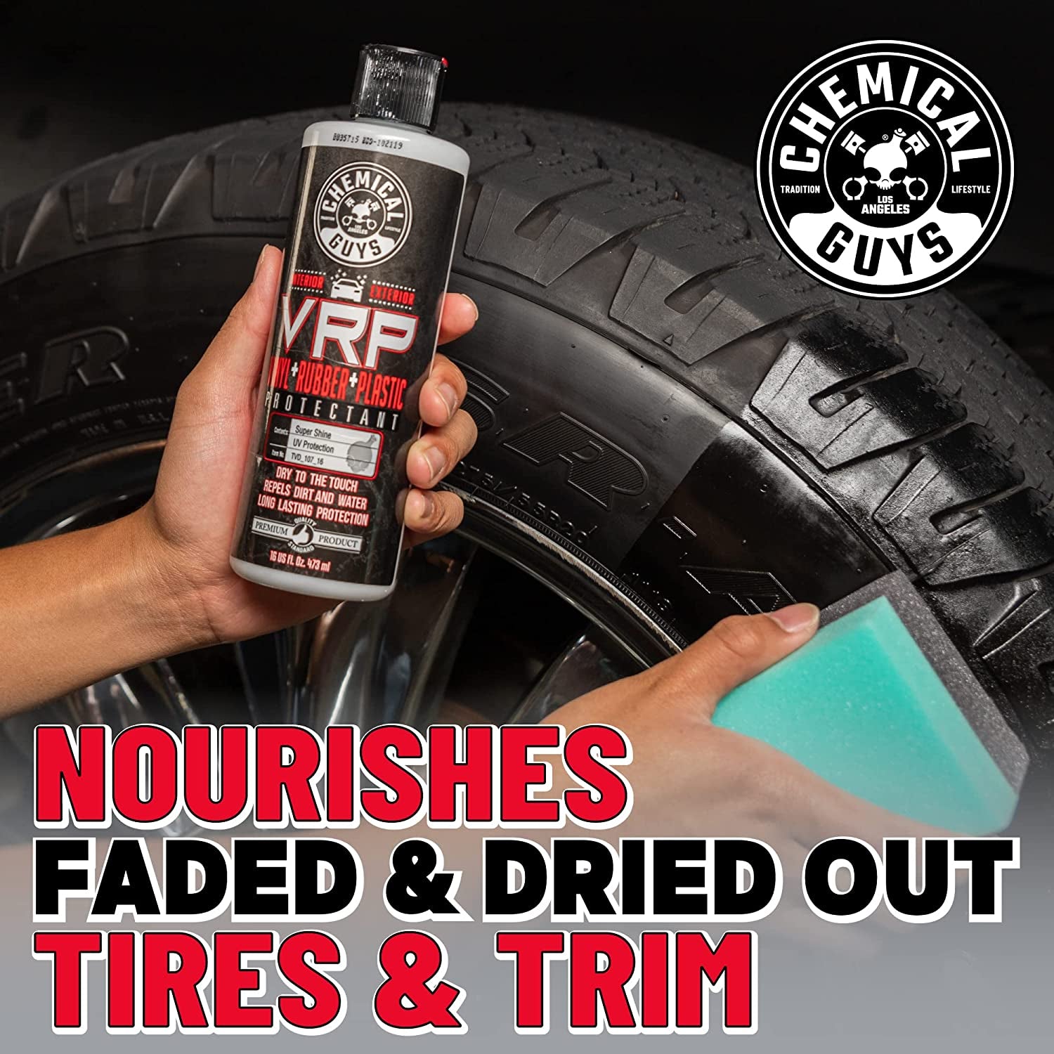 TVD_107_16 VRP Vinyl, Rubber and Plastic Non-Greasy Dry-To-The-Touch Long Lasting Super Shine Dressing for Tires, Trim and More, Safe for Cars, Trucks, Suvs, Rvs & More, 16 Fl Oz