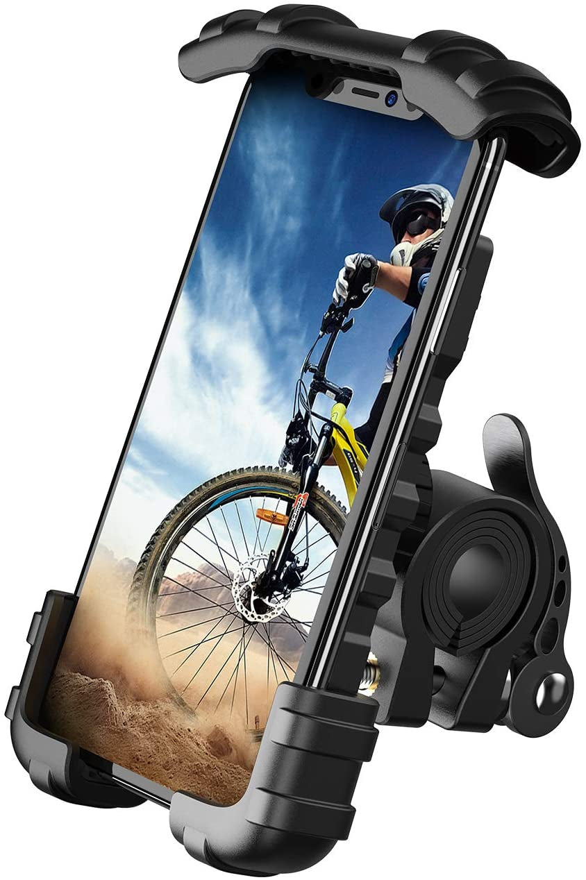 Bike Phone Holder, Motorcycle Phone Mount - Motorcycle Handlebar Cell Phone Clamp, Scooter Phone Clip for Iphone 15 Pro Max/Plus, 14 Pro Max, S9, S10 and More 4.7" to 6.8" Smartphones