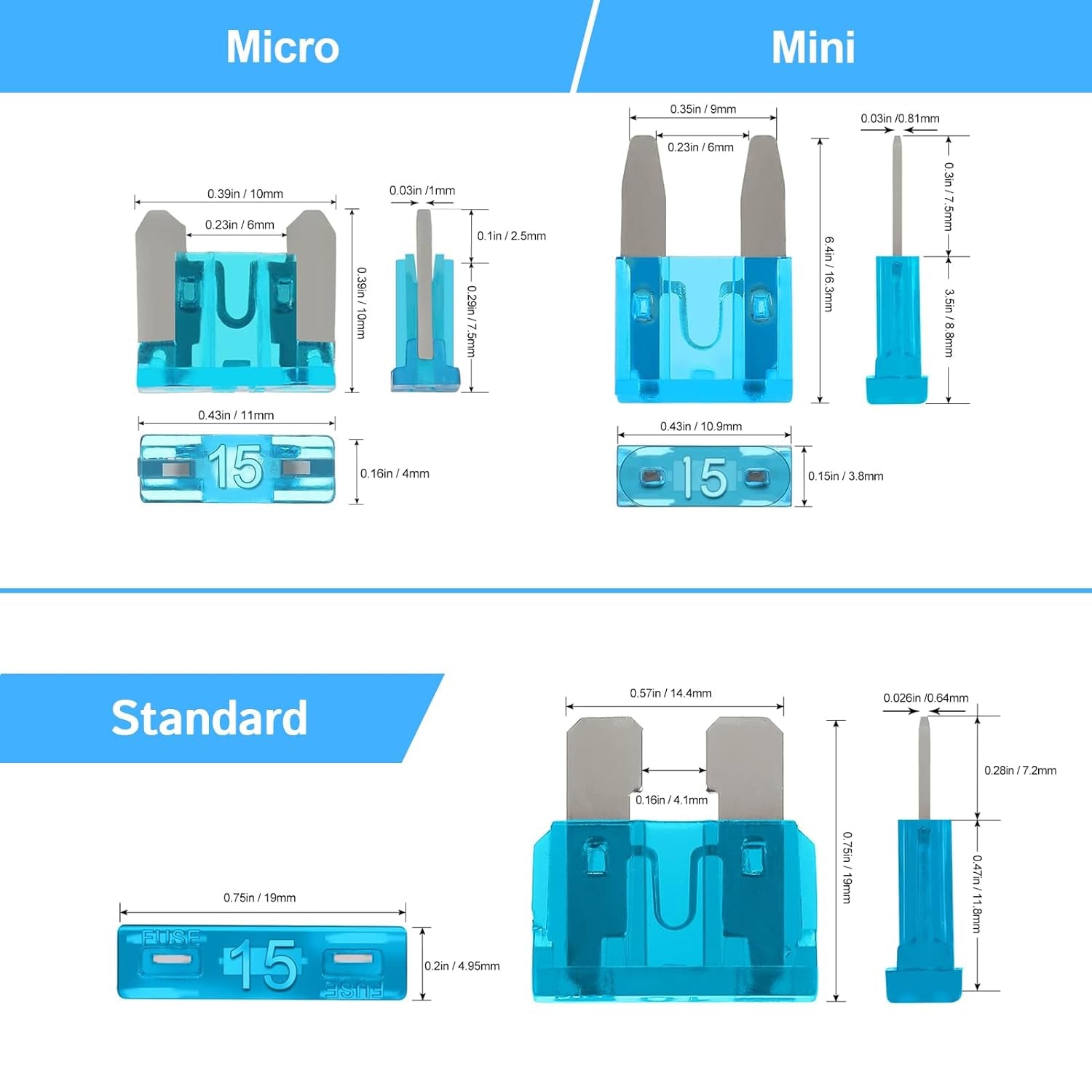 300Pcs Car Fuse Assortment Kit, 160 Mini Blade Fuses Automotive + 90 Standard Auto Fuses + 50 Micro Fuse + 1 Puller – for Car/Rv/Truck/Motorcycle(2Amp 3A 5A 7.5A 10A 15A 20A 25A 30A 35A 40A)