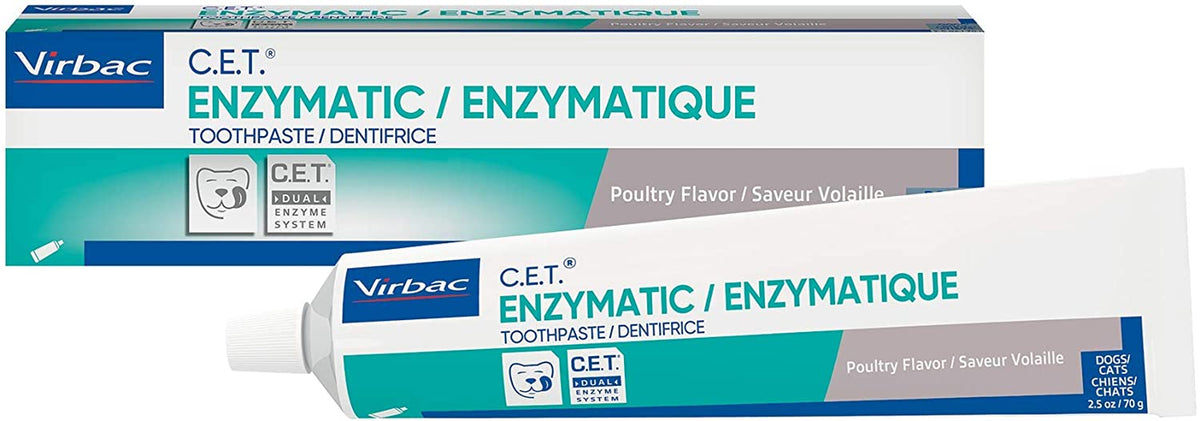 CET Enzymatic Toothpaste| Eliminates Bad Breath by Removing Plaque & Tartar Buildup | Best Pet Dental Care Toothpaste | Poultry Flavor, 2.5 Oz Tube