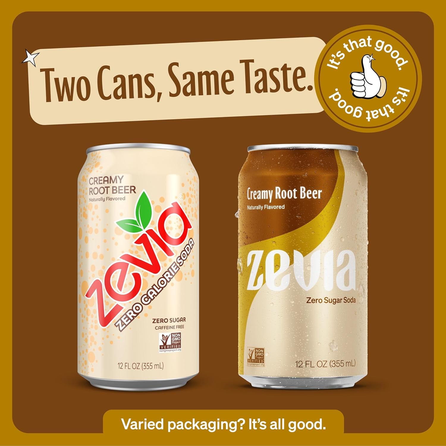 Zero Sugar, Creamy Root Beer Soda, Caffeine Free, 12 Fl Oz Cans (Pack of 24)