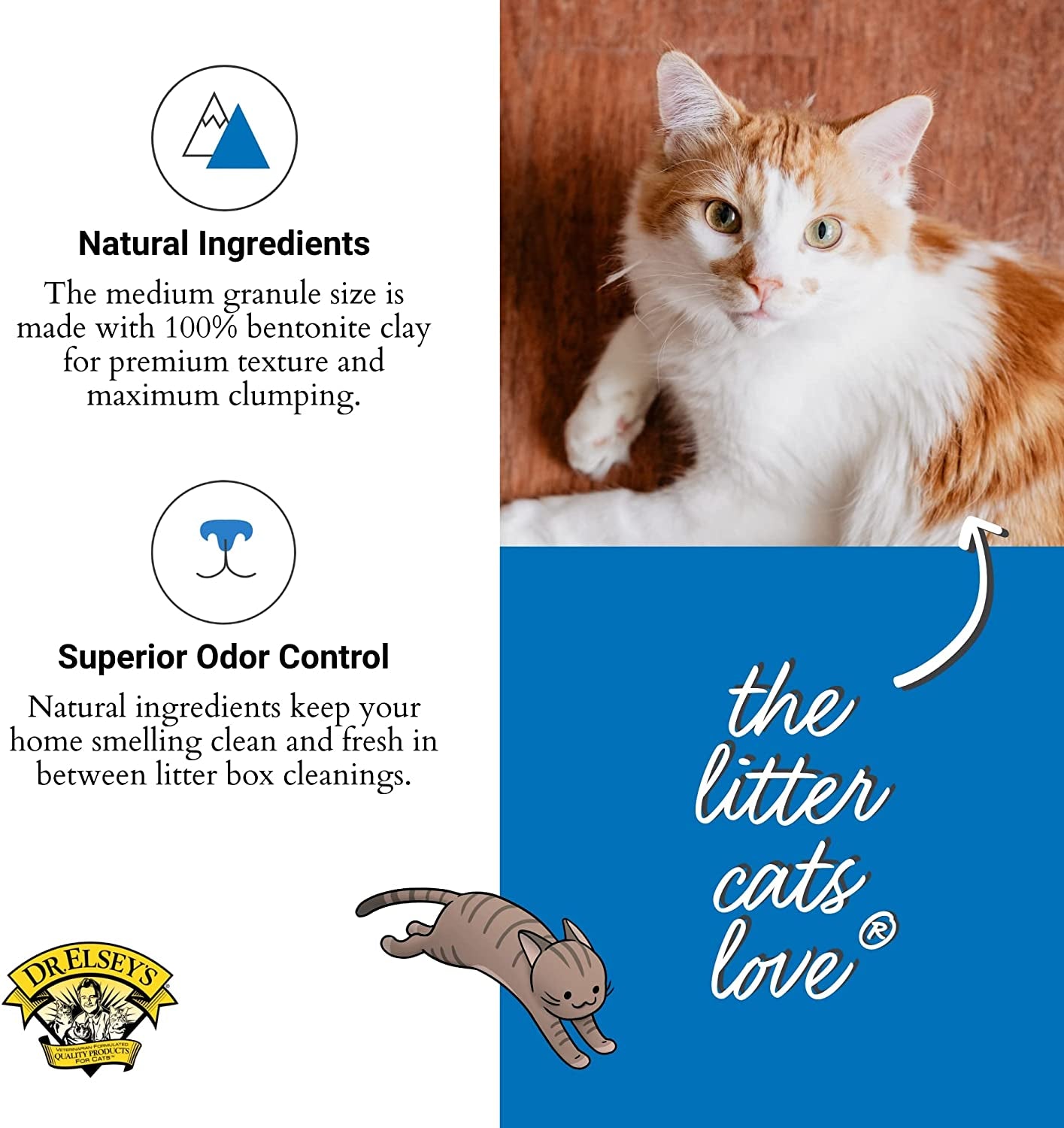 Cat Litter - Premium Unscented Cat Litter W/ Natural Ingredients - Low Dust Superior Odor Control Cat Litter - Hard Clumping Moisture Absorbing Clay Multi Cat Litter (For All Cats - 40Lbs)