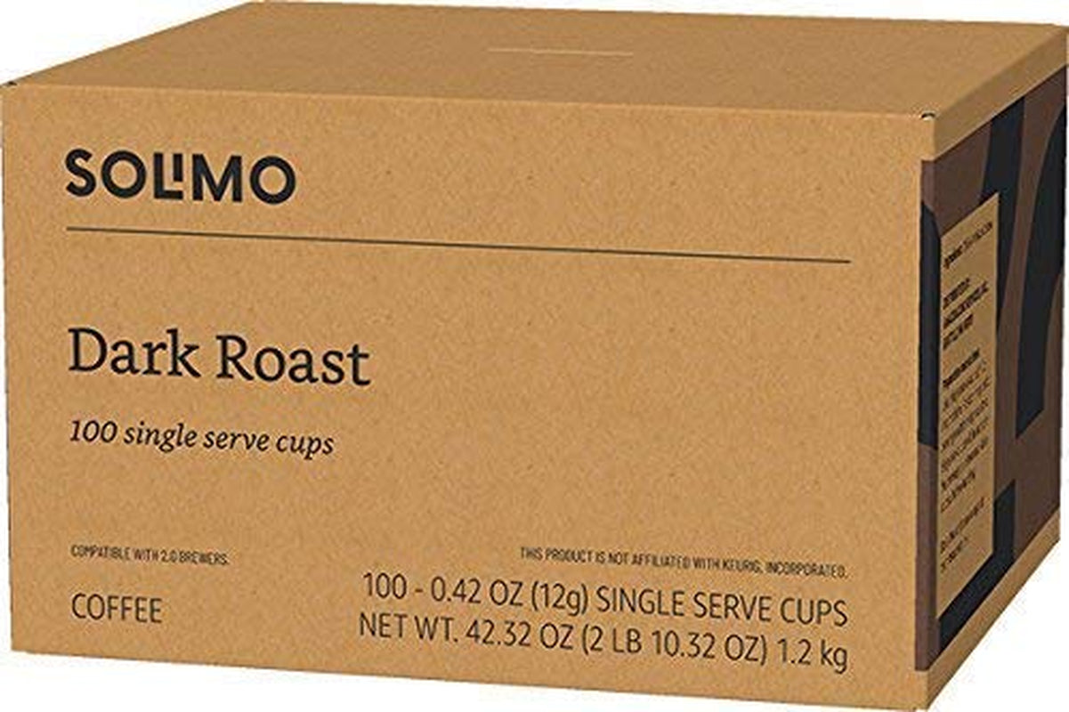 Amazon Brand -  Dark Roast Coffee Pods, Compatible with Keurig 2.0 K-Cup Brewers 100 Count(Pack of 1)