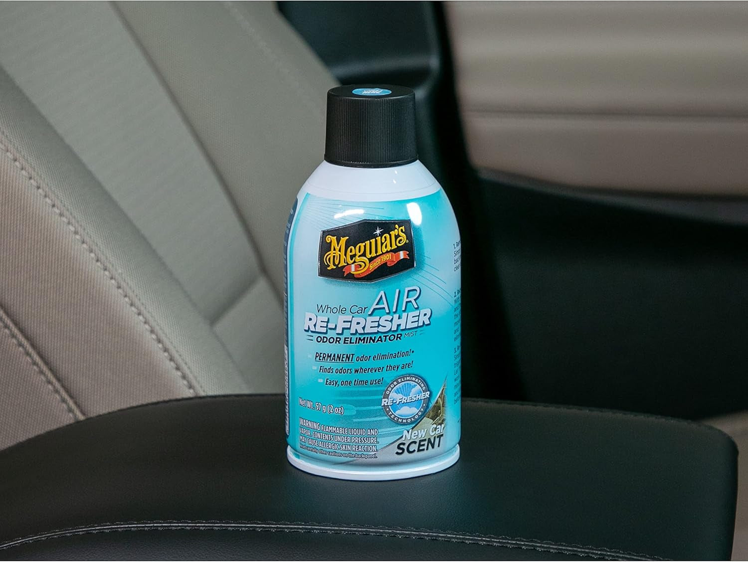 Whole Car Air Re-Fresher Odor Eliminator Mist - New Car Scent - Revitalize Your Car This Holiday Season and Permanently Remove Lingering Odors, 2 Oz Aerosol