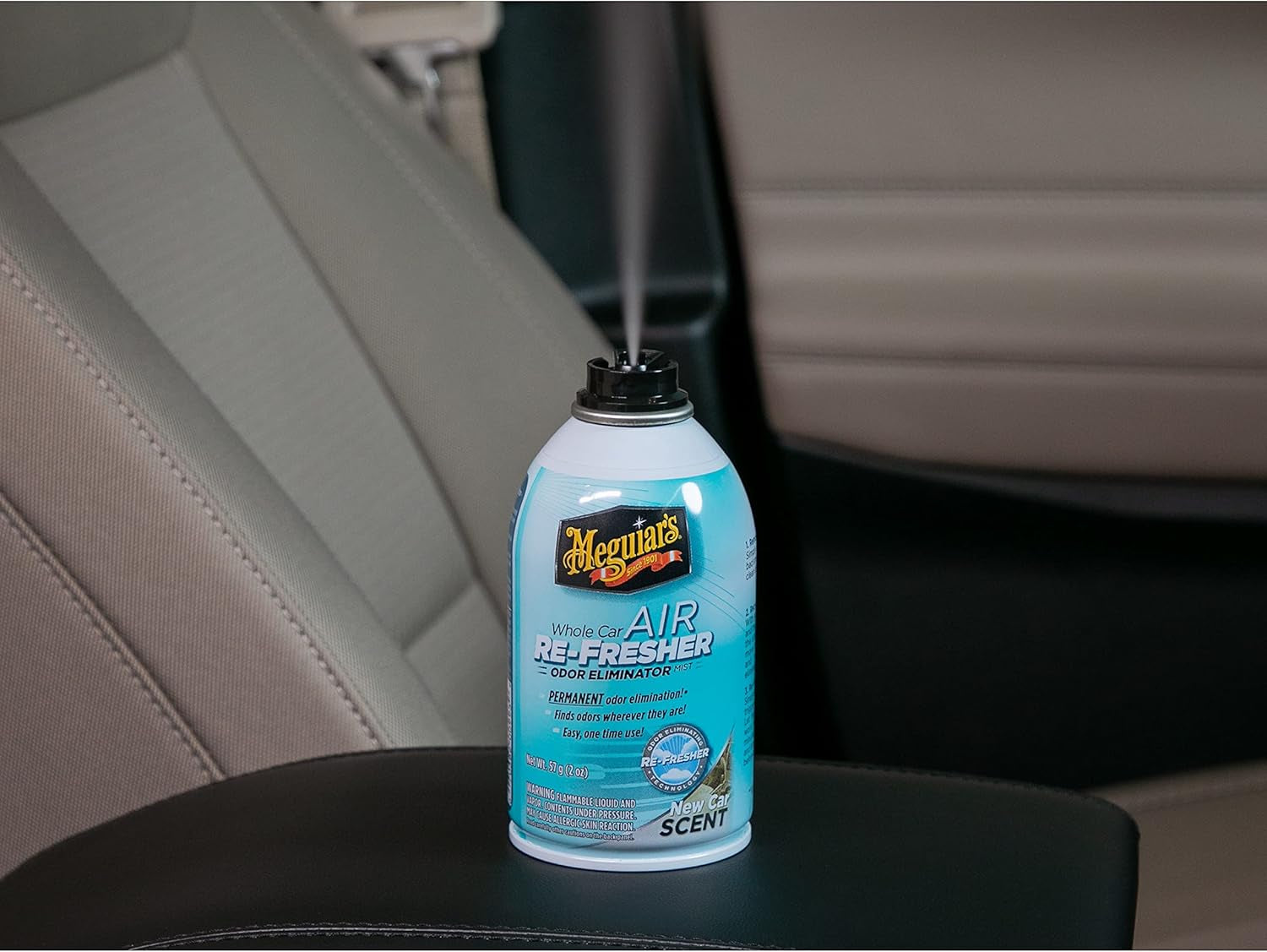 Whole Car Air Re-Fresher Odor Eliminator Mist - New Car Scent - Revitalize Your Car This Holiday Season and Permanently Remove Lingering Odors, 2 Oz Aerosol