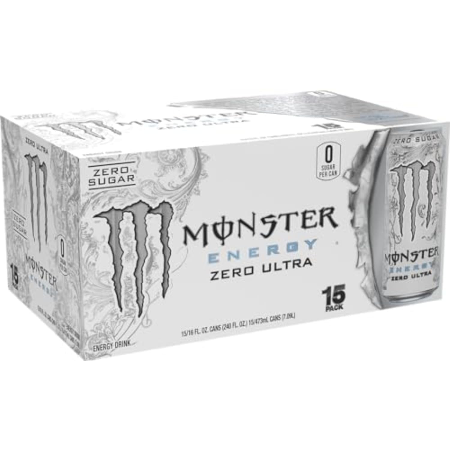 Zero Ultra, Sugar Free Energy Drink, 16 Fl Oz (Pack of 15)