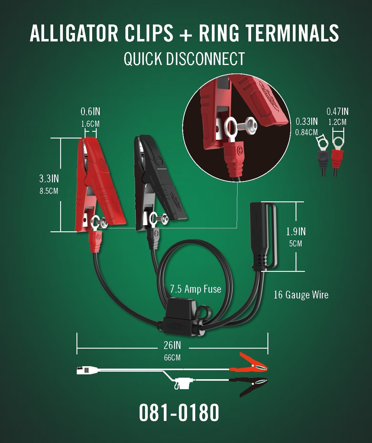 Junior 12V, 750Ma Charger and Maintainer: Automatic 12V Powersports Battery Charger for Motorcycle, Atvs, and More - 021-0123