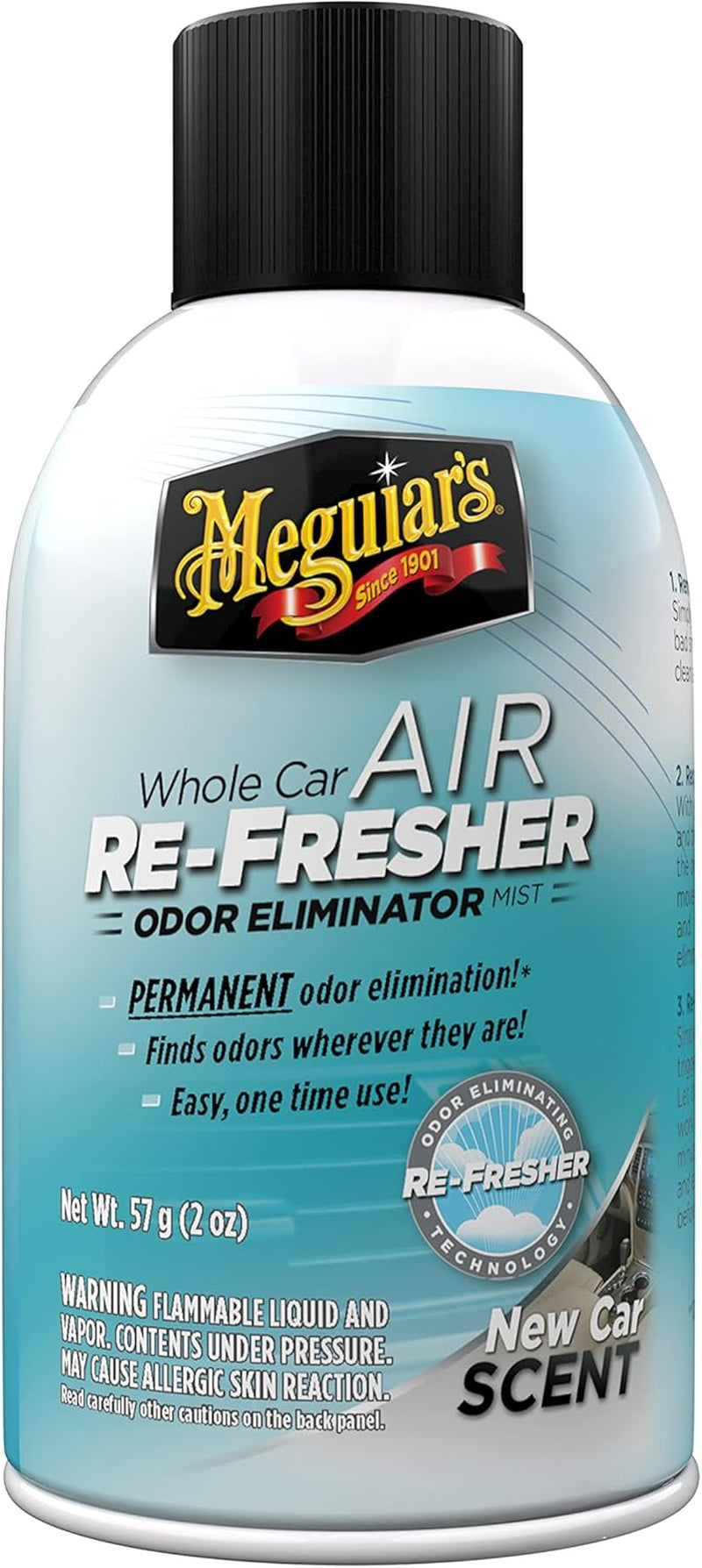 Whole Car Air Re-Fresher Odor Eliminator Mist - New Car Scent - Revitalize Your Car This Holiday Season and Permanently Remove Lingering Odors, 2 Oz Aerosol