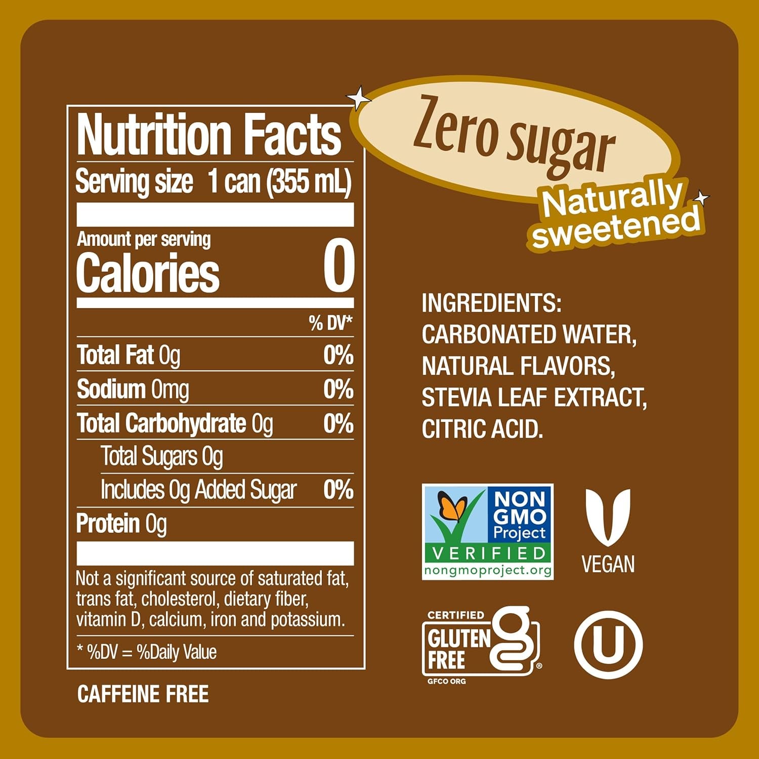 Zero Sugar, Creamy Root Beer Soda, Caffeine Free, 12 Fl Oz Cans (Pack of 24)